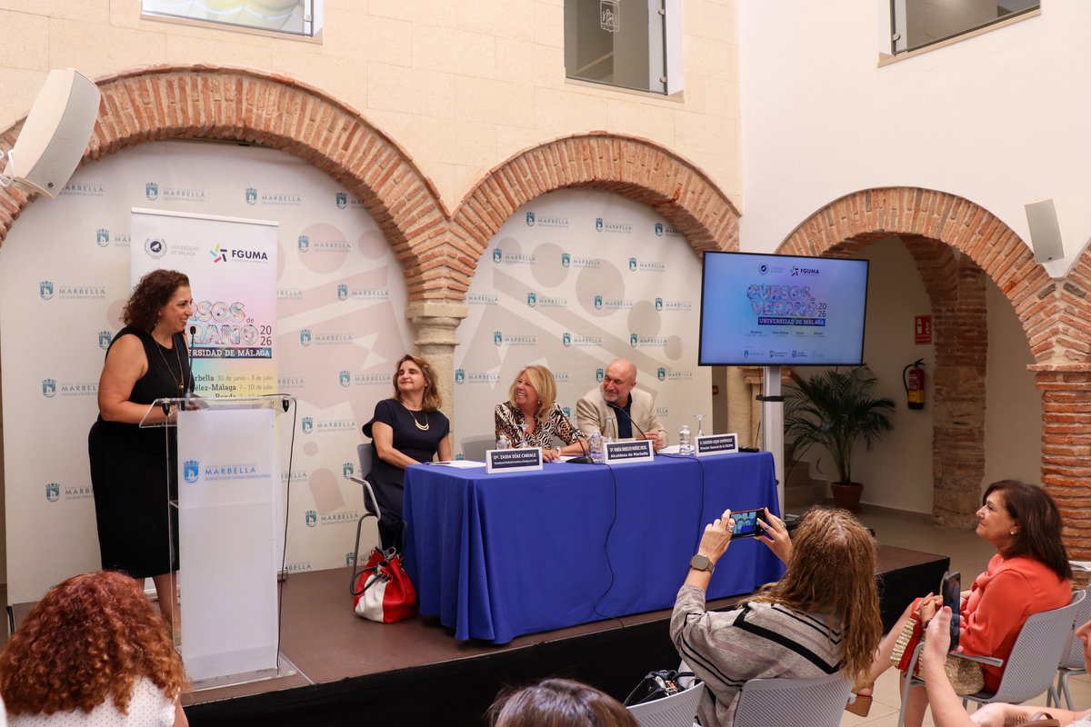 fguma's tweet photo. 🌞Marbella abre los Cursos de Verano UMA 2026 (30 jun–3 jul)

Ciencia🧬salud🩺pensamiento crítico 🧠, cultura 🎨 y divulgación 🌌

Inscripción gratuita https://t.co/SLHrBV9OjQ

#VeranoUMA2026 https://t.co/wp5mpbbCmX