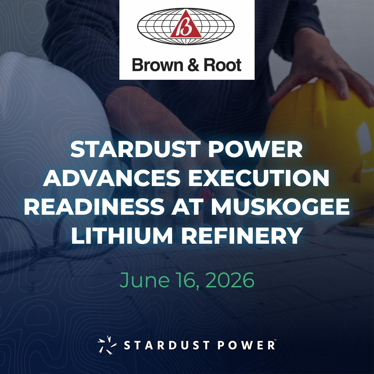 SDST_Power's tweet photo. 🚧 Stardust Power has commenced site engineering activities at its Muskogee lithium refinery, advancing the project into execution-level design. Working with Brown &amp; Root, site borings and subsurface investigations are now underway.
📖https://t.co/Ekn5P5N2N6 
$SDST #StardustPower https://t.co/8Nuf4J15jB