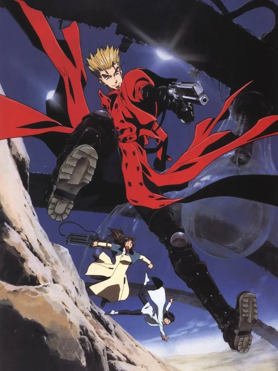 retro_anime's tweet photo. Trigun artwork by Yasuhiro Nightow https://t.co/c5jSneLFxM