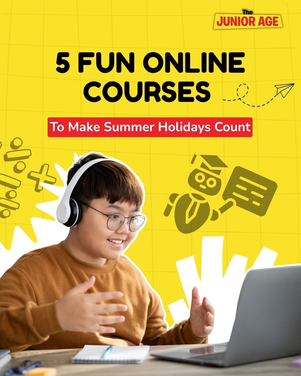 TheJuniorAge's tweet photo. Make summer holidays count! From coding and creative writing to AI, STEM, and languages, explore 5 fun online courses for kids. 🌞 🚀📚
#TheJuniorAge #SummerHolidays #KidsLearning #FutureSkills https://t.co/sW9gnzAUgl