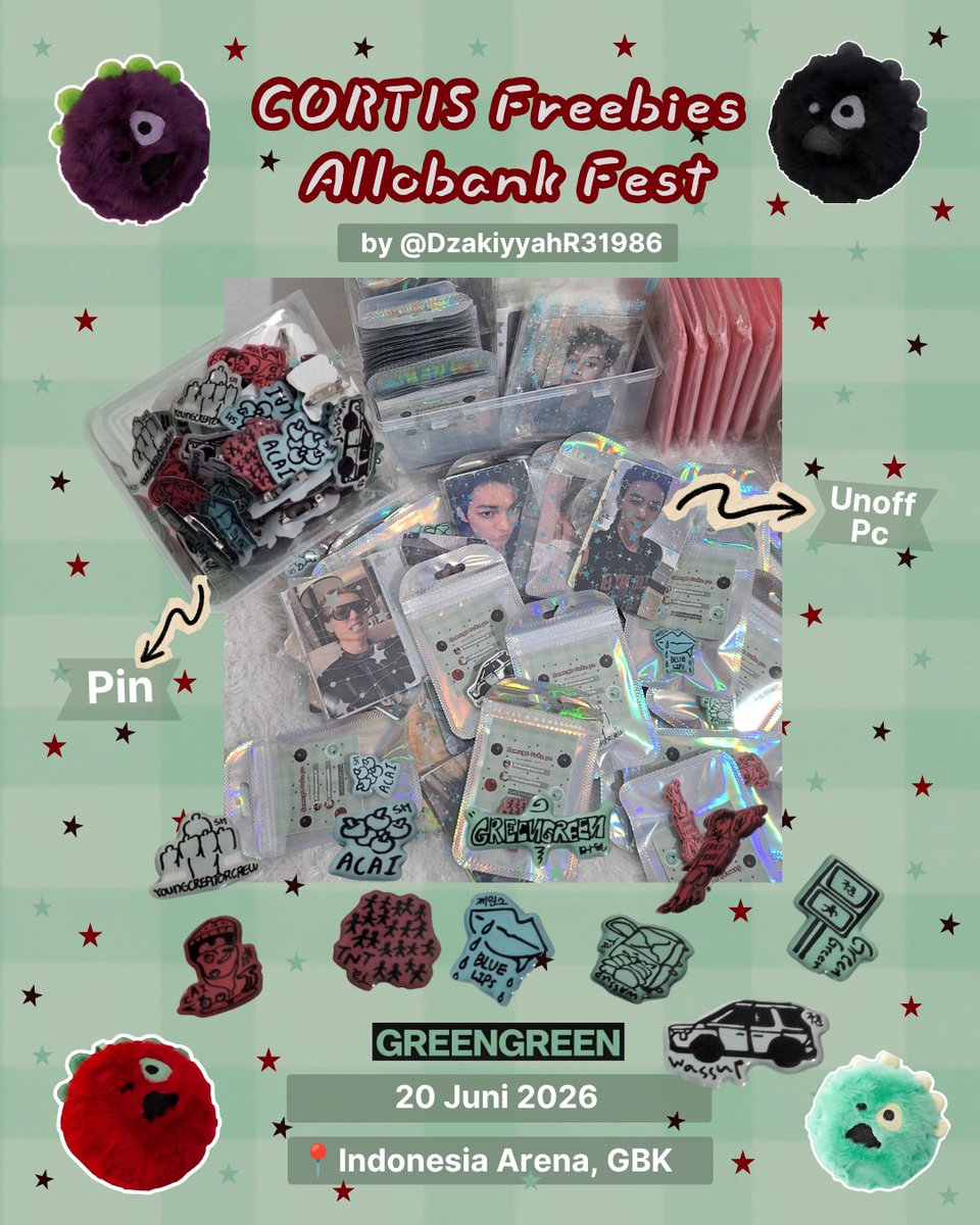 DzakiyyahR31986's tweet photo. Hai COER! Aku bakal bagi² FREEBIES by @DzakiyyahR31986 di Allobank Festival nanti! Yuk merapat~
​📅 : 20 Juni 2026
📍 : IA
⏰ : TBA
​How to claim? 
Just say HI to me
Limited qty
Tag me if u get it, RT &amp; Like are highly appreciated. See u COER!
​#allobankfestival2026 #Coer #Cortis https://t.co/b2oixUbLvp