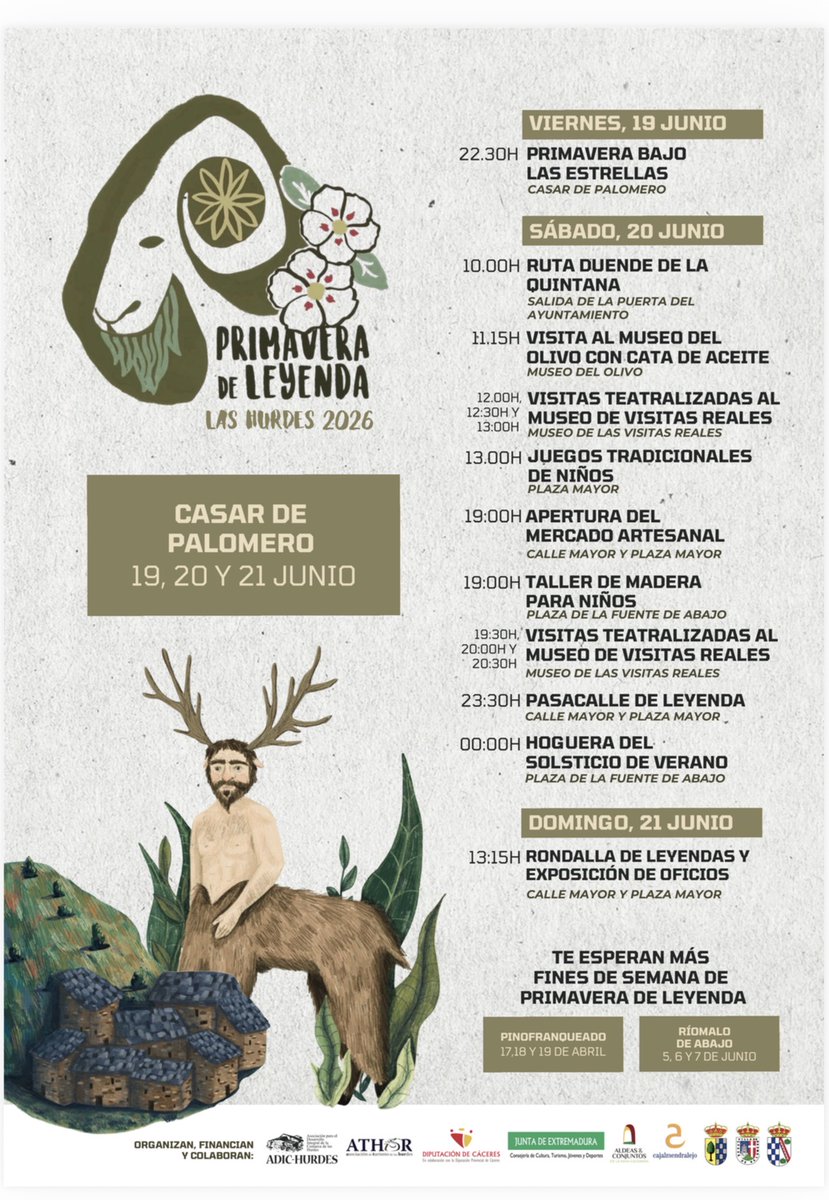 extremadura_tur's tweet photo. 🐐 Este fin de semana finaliza el programa "Primavera de Leyenda" en #LasHurdes. Actividades para disfrutar de esta legendaria comarca extremeña.
🗓️ 19-21 junio en #CasarDePalomero https://t.co/4AddF9Bmot