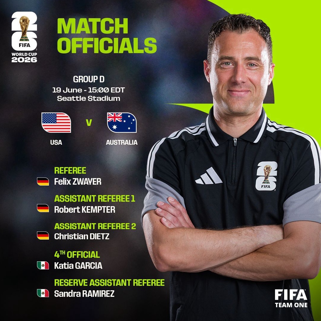 FIFAcom's tweet photo. The match officials for @FIFAWorldCup matches 29, 30, 31 and 32 have been appointed. 🤝
