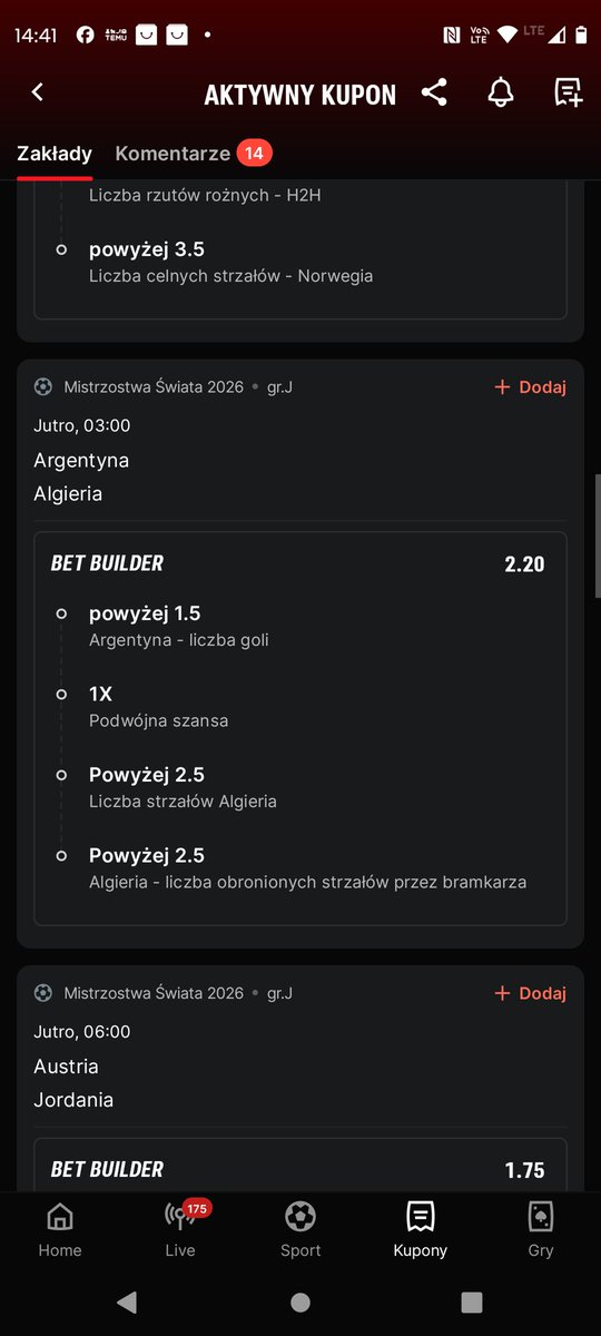 NotBGSok's tweet photo. @betsidepl Kuponik bardziej żeby sobie wykreślać pozycje podczas wszystkich dziejszych meczów, ale moim zdaniem tak dobrane że naprawdę jest spora szansa na trafienie ;) https://t.co/Dcljtw5w9c https://t.co/QCyvwKOYzo