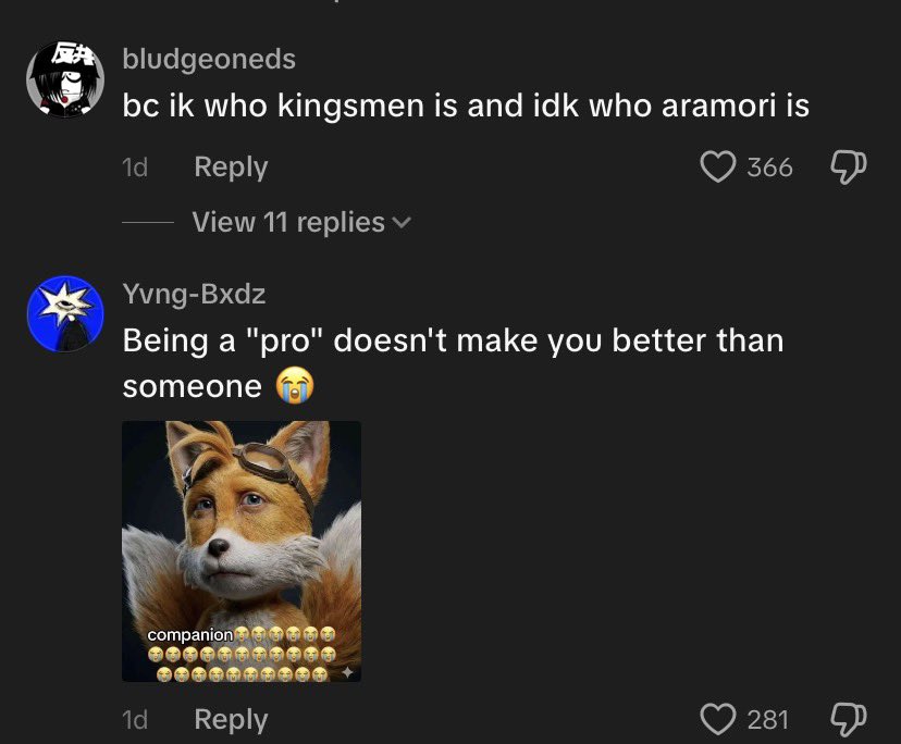 ovahflow's tweet photo. kingsman fans are so obtuse bro 😭 i can assure you none of them ever peaked above plat 😭 https://t.co/hwCXxgTKeC