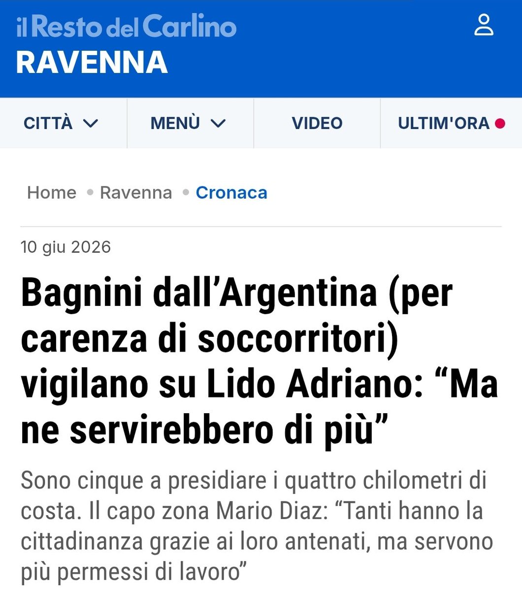 Melena_Why_Not's tweet photo. @repubblica Eh l'italianità...
Vanno a cercare i bagnini in Argentina, quando forse basterebbe pagare adeguatamente i ragazzi italiani. https://t.co/RFL7V1IWT9