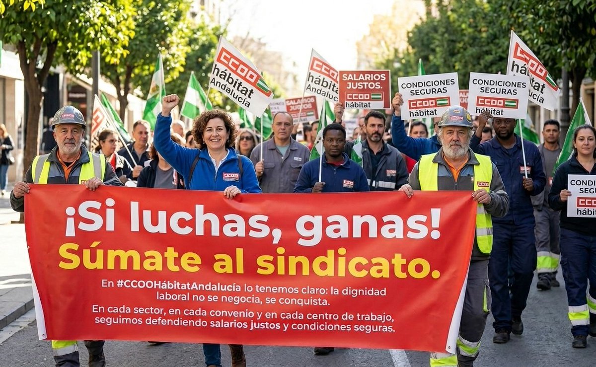 CCOOHabitat_AN's tweet photo. 📢 En #CCOOHábitatAndalucía lo tenemos claro:
la dignidad laboral no se negocia, se conquista. ✊ En cada sector, en cada convenio y en cada centro de trabajo, seguimos defendiendo salarios justos y condiciones seguras.

​¡Si luchas, ganas! Súmate al sindicato. 💼
@CCOO_Habitat https://t.co/ZkpvaMg8UJ