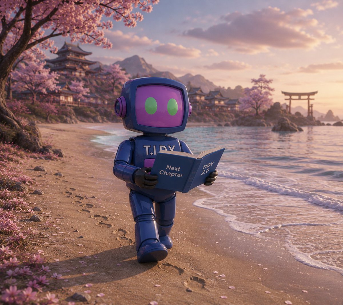 Stockfish369's tweet photo. The original TIDY walks calmly from the ocean onto the sand, blue book open in hand.
A quiet new beginning unfolds. Growth. Evolution. Together.
Whatโs your next chapter?
Tidy is onchain.
$TIDY: 0xc220aa403ee2134d8b2d82b07f41efc440a41db4
#TIDY #TIDY2 #BluePages #Base https://t.co/WLODbVIvS1
