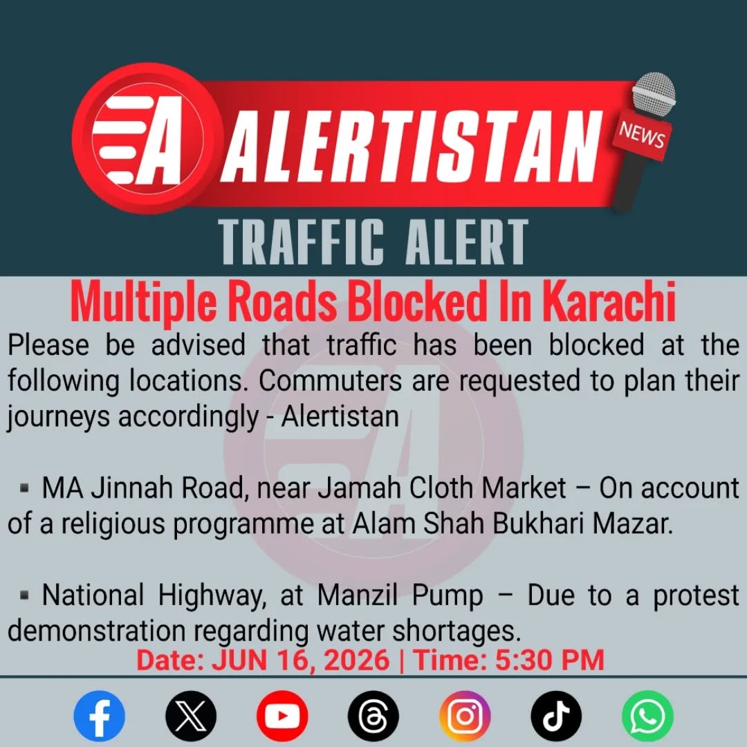 Alertistan's tweet photo. Alertistan Traffic Alert | Karachi
#Alertistan | #Karachi | #AlertRaho | #TrafficAlert | #ProtestAlert https://t.co/9ntpJ1qUe7