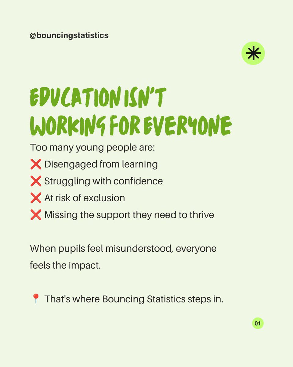 BouncingStats's tweet photo. Education should work for every child, not just some.

Together, we are creating
opportunities, building confidence and helping young people thrive.

#BouncingStatistics #EducationMatters
#YouthDevelopment #Mentoring
#SchoolSupport https://t.co/vZTOtz0Cds