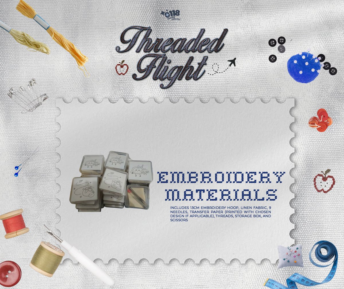 0118tanoshii_co's tweet photo. Merch reveal for #ThreadedFlight! The kit includes all the items and materials you need to finish your embroidery!
Disclaimer: This is an unofficial, non-profit, fan-organized event. We are not affiliated with Infold or Papergames in any way.
#Caleb #CalebBirthday #CalebPhilippines #LoveandDeepspace #CalebBirthdayPH #LoveandDeepspaceCaleb #0118TanoshiiCollective