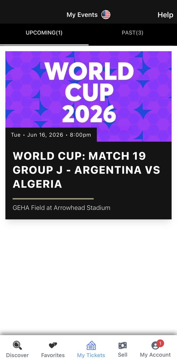Bdotsdots22's tweet photo. I wanna let go of my 3x tickets for Argentina vs Algeria Match 19 Group J World Cup Game

@ The GEHA Field at Arrowhead Stadium
Kansas City, MO
Time: 8:00pm - Tuesday June 16

Message me if you’re interested 🙏❤️
Can let go for $350  each per ticket 🎫
#Worldcup #argentina https://t.co/kNGQHvcJTZ