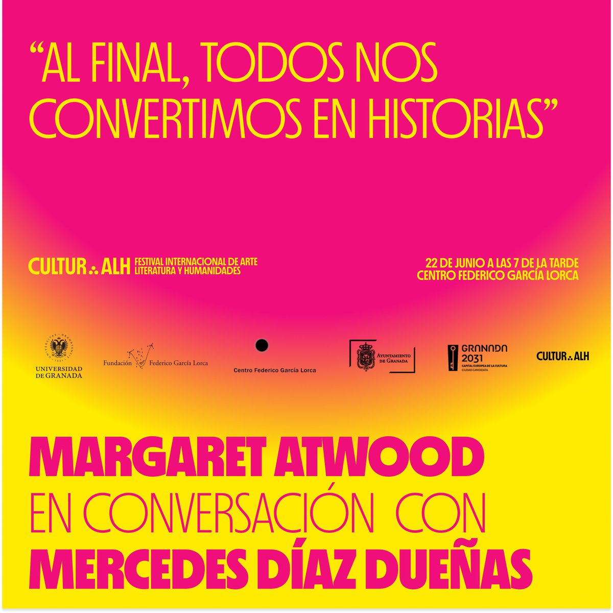 Culturalh_'s tweet photo. La próxima semana tendrá lugar un acto previo estrella: una conversación entre Margaret Atwood y Mercedes Díaz Dueñas.
📆🕖📍22/06 19:00 Centro Federico García Lorca
¡No os lo perdáis!
©️ Draw Like A Monkey https://t.co/GPuYpr3YvT