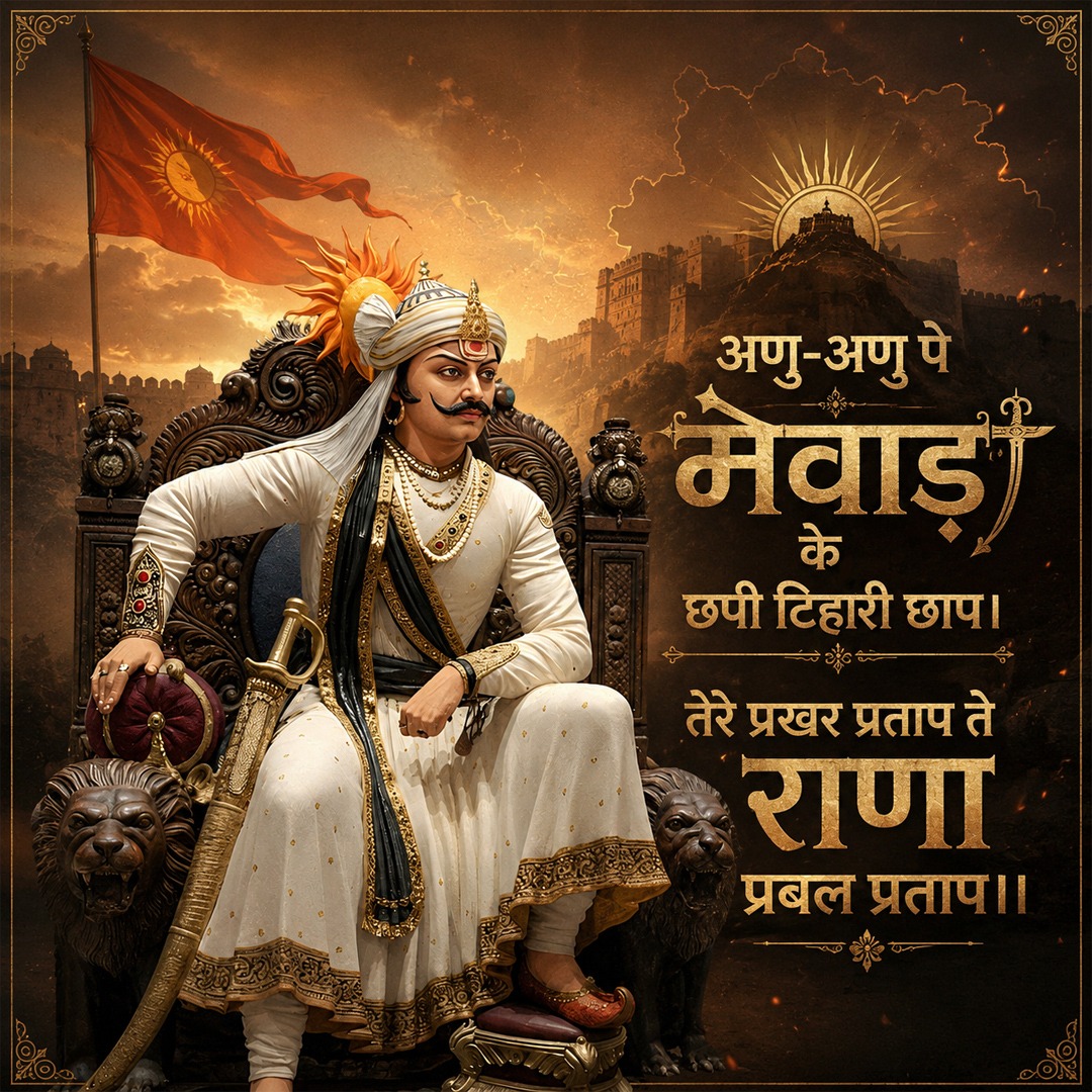 vskmalwa's tweet photo. अणु-अणु पे मेवाड़ी के छपी टिहारी छाप ।
तेरे प्रखर प्रताप ते राणा प्रबल प्रताप ।।
#HaldighatiVijay450 #vskmalwa https://t.co/QkjB0Y7XT6