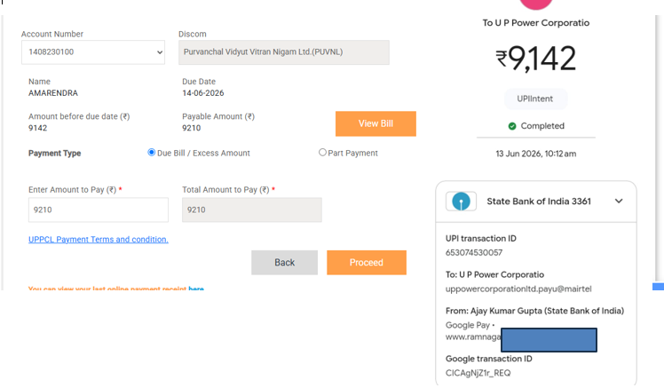 _SAURABHPAL's tweet photo. @UPPCLLKO @PuVVNLHQ 
I made an electricity bill payment through Google Pay. The payment was successful and the amount has been debited from my account, but the payment status has not yet been updated on the UPPCL website.

Kindly verify the transaction and update the payment. https://t.co/NBjewjF32u