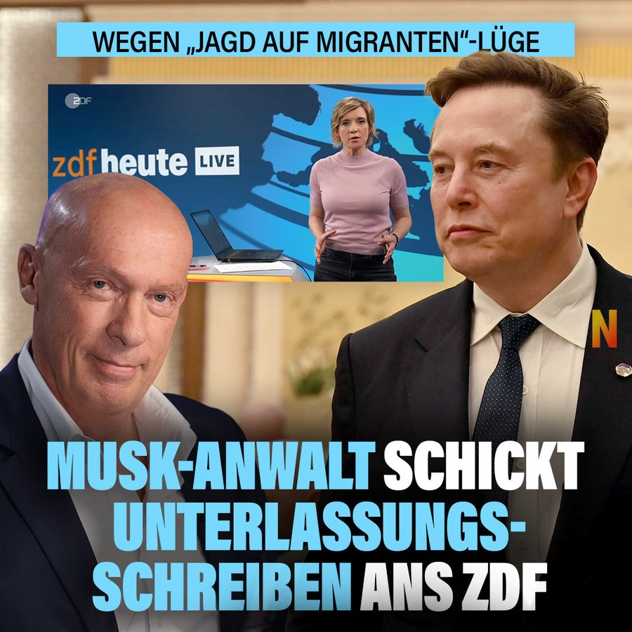 HeimatliebeDE's tweet photo. EIL:

Unterlassungserklärung an das ZDF ist raus!

Joachim Steinhöfel ist der Anwalt von Elon Musk.