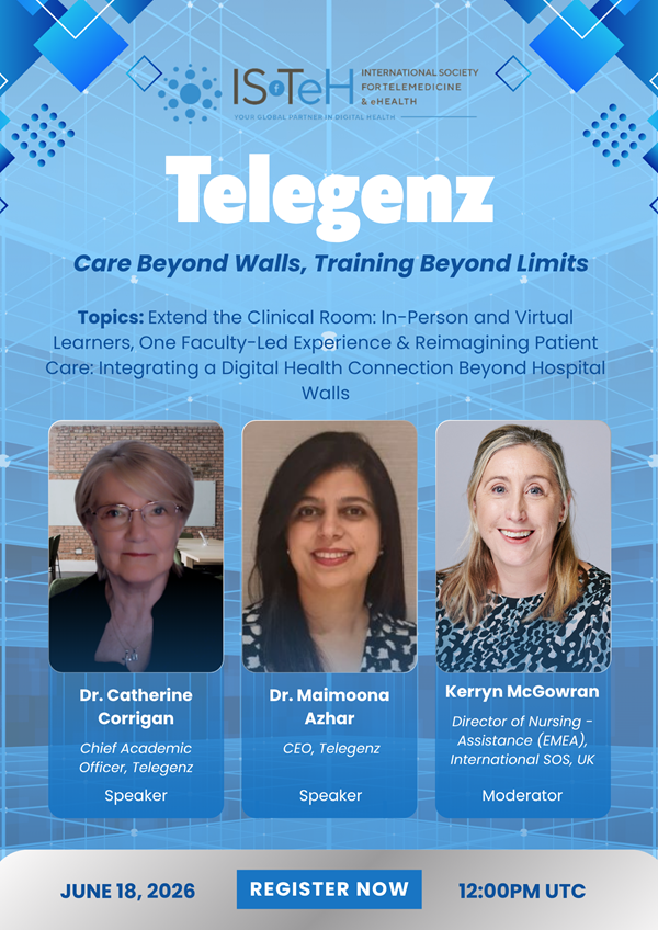 isfteh's tweet photo. Care Beyond Walls, Training Beyond Limits. The #ISfTeH Nurses and Midwives Working Group, together with @telegenz_SaaS, explore how digital innovation is reshaping patient care, clinical training, and the Hospital‑at‑Home model.
📆June 18 | 12:00pm UTC
💻https://t.co/Cgr4gnurwl https://t.co/sZnMGbE8mk