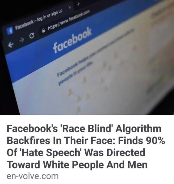 1776General_'s tweet photo. Facebook is racist against Whites. https://t.co/IlBZ0RNclk