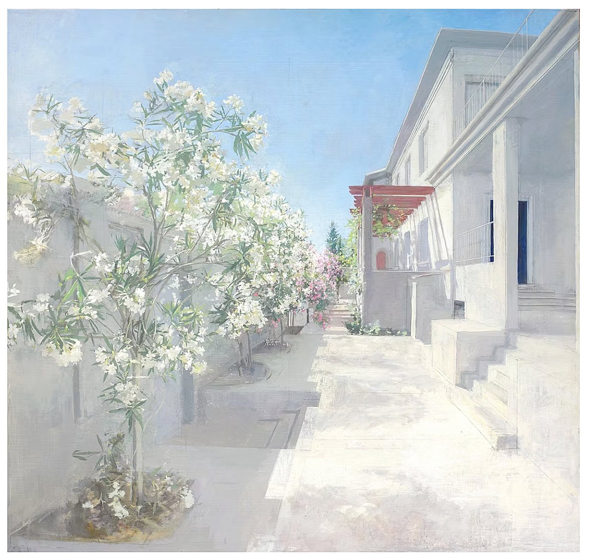 JGMaiquez's tweet photo. María Moreno, conocida por ser la mujer del pintor Antonio López, debería ser conocida por hacer cuadros de esta potencia luminosa, de esta delicadeza silenciosa... 
"Jardín de poniente", 2003. 
No siempre -seamos sinceros; es decir, justos- tiene este nivel. https://t.co/n2d4EibApK