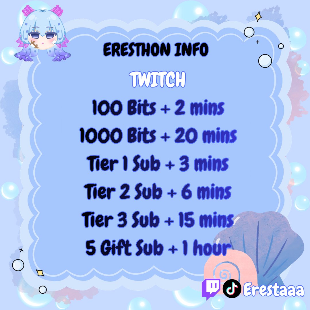 erestaaaiya's tweet photo. Hellow Everyone~ I have an announcement here hehe
So starting on June 19th 2026 I will be doing ERESTHON yippeeee~~
All the info will be explained down here :"3
If you want to support me you can go straight to my TWITCH
Like and RT is highly appreciated =v=
#eresthon https://t.co/5hkSR3OxYh