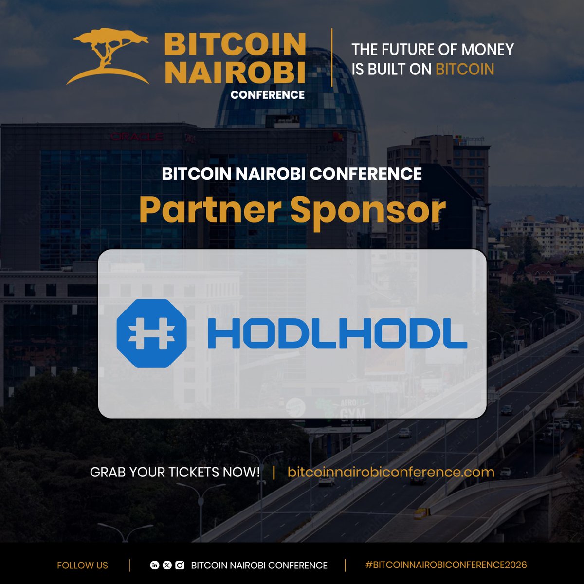 btcnairobi_conf's tweet photo. A warm welcome to Hodl Hodl @hodlhodl  as a Partner Sponsor! @hodlhodl   is a leader in non-custodial, peer-to-peer Bitcoin services, making it easier than ever for people to trade Bitcoin directly. 
Their commitment to privacy and decentralization is essential for the growth of the Bitcoin ecosystem in Africa.

Register here to get your tickets now: https://t.co/Pz0zrkvScX
🗓️ Conference Dates: 24th–25th June 2026
📍 A.S.K DOME Jamhuri Park Nairobi, Kenya.
🗓️ Kibera Circular Economy Visit: 26th June 2026

For any inquiry email us on: admin@bitcoinnairobiconference.com

@AfribitKibera @TrezorAcademy @GorillaSats @Talo_Africa @dx5ve @bitika_KE @tando_me @CapitalFMKenya
#bitcoinnairobiconference #bitcoinafrica #bitcoinconference #Nairobi #bitcoinnews