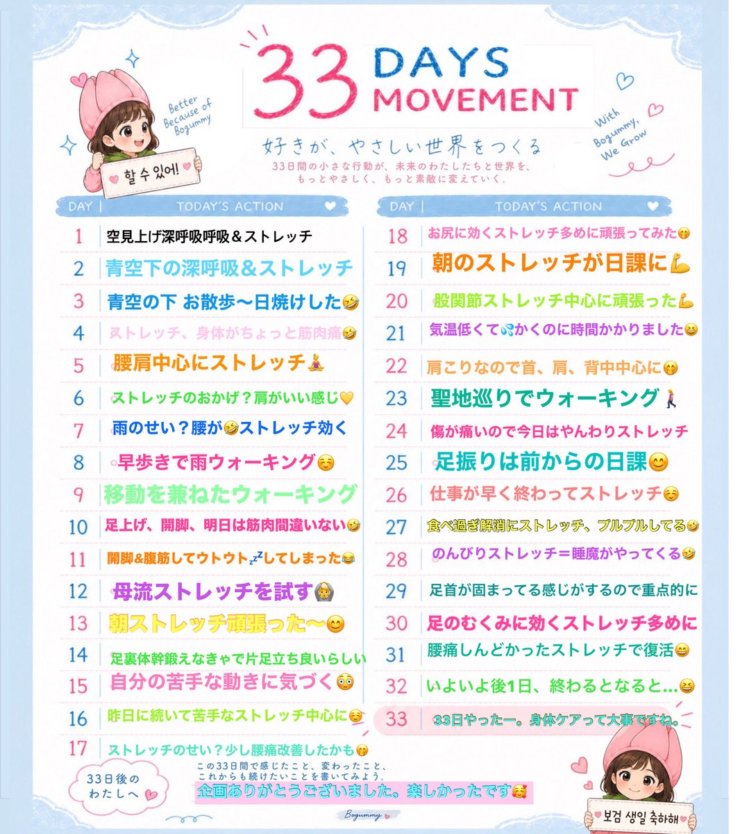 bogumoyo1993616's tweet photo. ParkBoGum さん💕Happy Birthday Event 💕
#33DaysMovement
33日目☀️ 
 #パク・ボゴム さん 
#arigatobgjapan さんのおかげで自分の身体と向き合えた33日間でした✨

空〜見上げ深く息を吸って…♫
ストレッチ.運動୧(՞o̴̶̷̤  ̫ o̴̶̷̤՞)و
#박보검 
#今を変える_六月の魔法_ボゴム
#HAPPYBOGUMDAY https://t.co/AAVnZ0yPjs