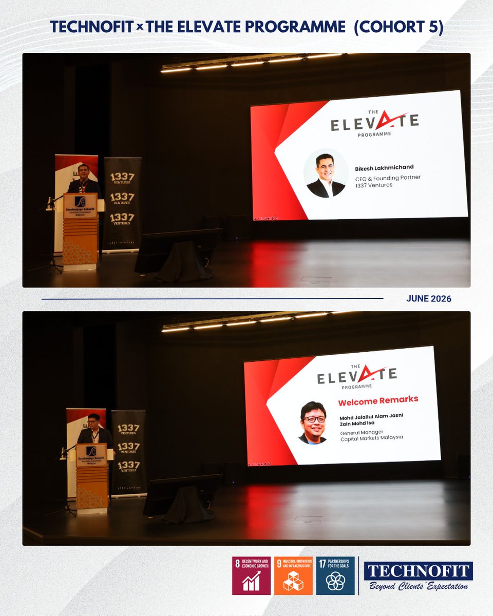 technofitgroup's tweet photo. TECHNOFIT SHOWCASES ITS GROWTH JOURNEY AT THE ELEVATE DEMO DAY

Check out more: https://t.co/9sIEtHMqAc

#StrivingForExcellence
#BeyondClientsExpectation
#TECHNOFIT
#TechnofitNews
#ElevateProgramme 
#CapitalMarketsMalaysia 
#1337Ventures 
#IPOReady
#SDG8 #SDG9 #SDG17 https://t.co/c3QeVtYI8w
