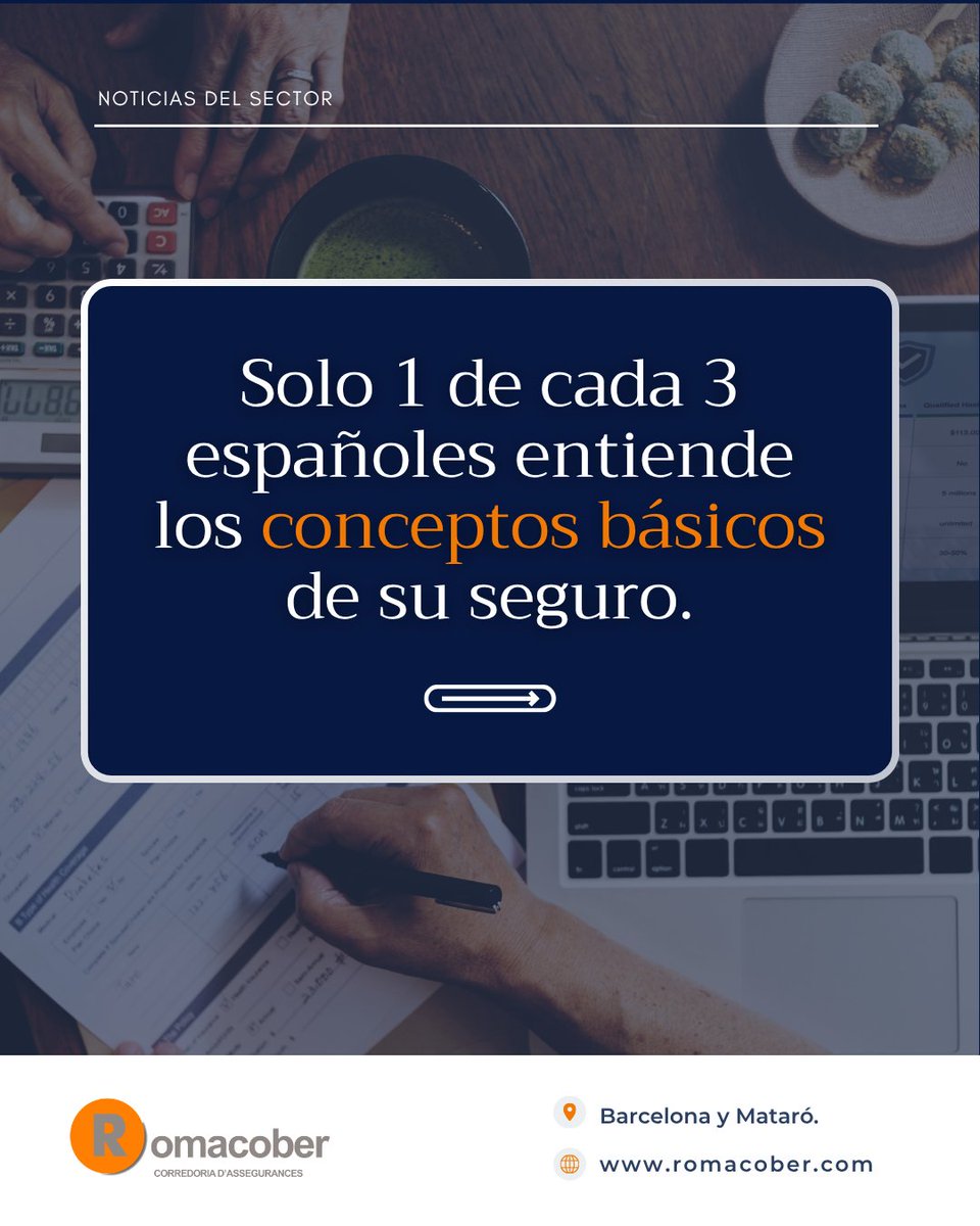 romacober's tweet photo. Solo 1 de cada 3 españoles entiende qué es una prima o una franquicia.
Y casi el 17% nunca revisa su póliza.
Un seguro que no entiendes no te protege de verdad.
En Romacober te explicamos todo. Sin tecnicismos, sin letra pequeña.
#Seguros #Romacober #EducaciónFinanciera https://t.co/4jNE5al6Mk