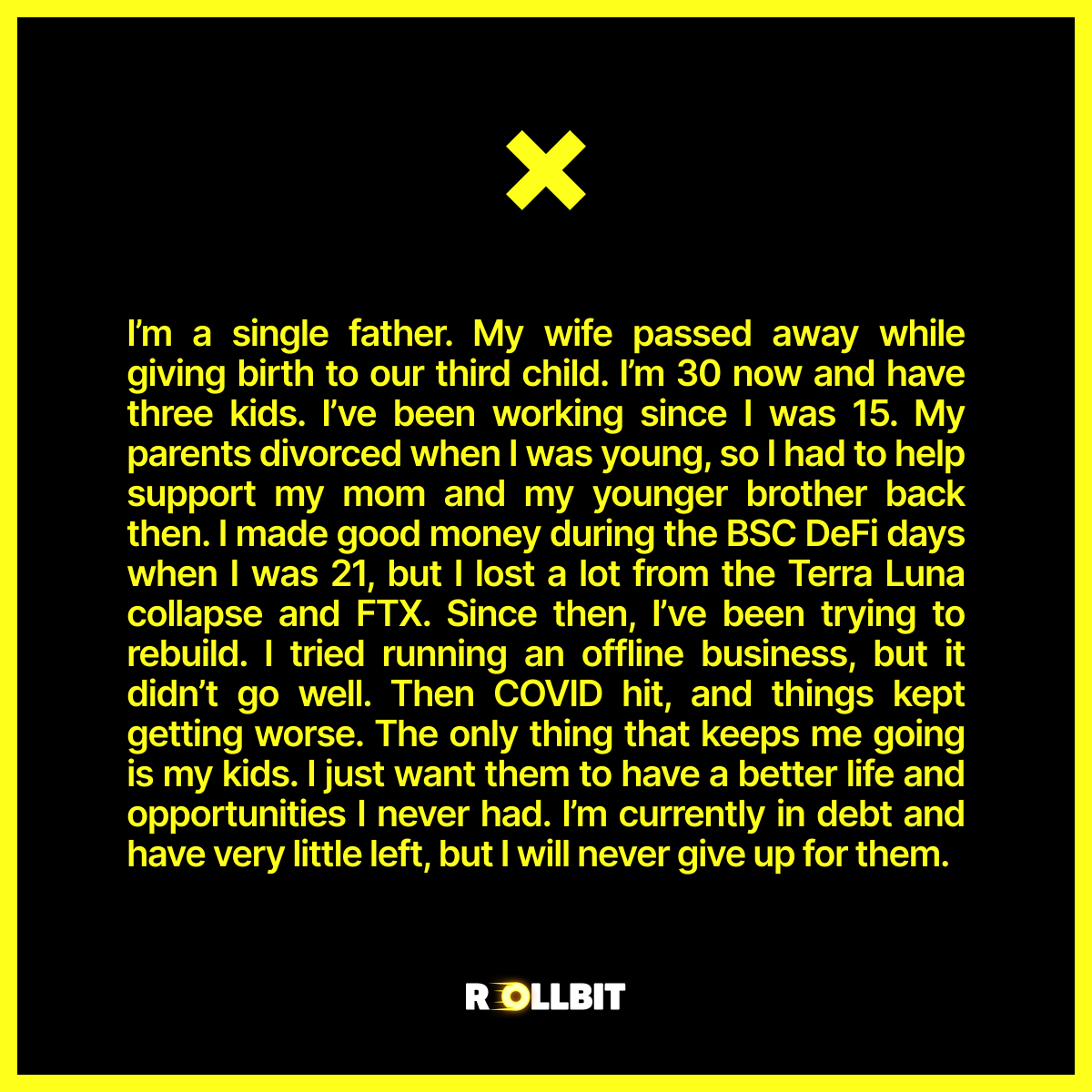 coinfessions's tweet photo. I just want my kids to have a better life and opportunities I ever had. https://t.co/VSDLjelBAO