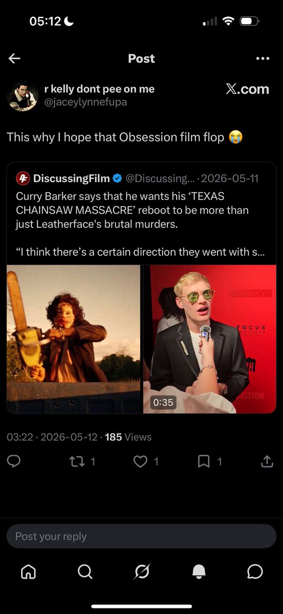 slim6ix_'s tweet photo. @jaceylynnefupa @KRIYIYONYA @dronedoommetal 🤣✌️ I haven’t seen you have one good opinion of this movie and it’s obvious you’re hating just to be miserable so im not even gonna try to explain it to you big dawg https://t.co/6s6Sms8FKy