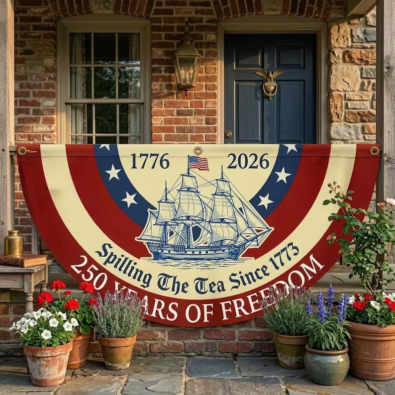 x2coupons's tweet photo. Spilling The Tea Since 1773 Banner, Funny 4th Of July Tee Banner

https://t.co/nQPBD1rjcA

#Semiquincentennial #USA250thBirthday #1776to2026Banner #PatrioticGift #America250Years #OutdoorFenceDecor #IndependenceDay #FourthOfJulyParty https://t.co/OEVzDjtlHB