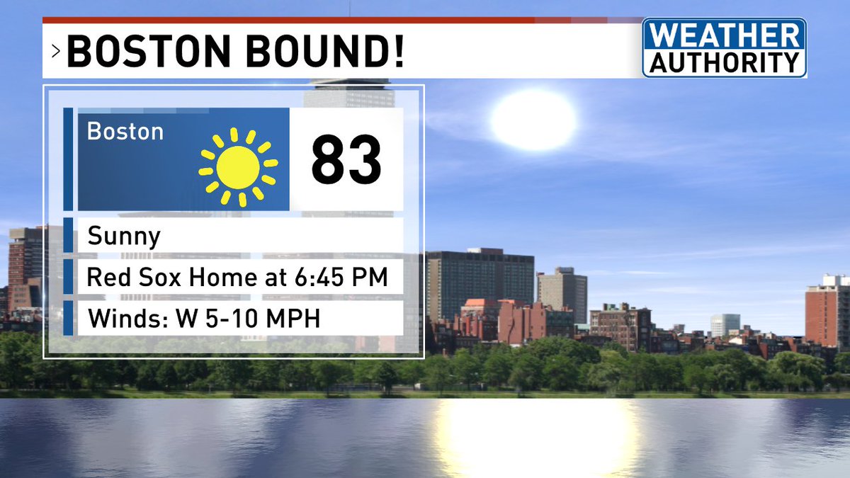 EmilyWGME's tweet photo. #BostonBound! Low 80s across Boston with lots of sun! Enjoy. #NewEngland https://t.co/hkxRqraQ2H