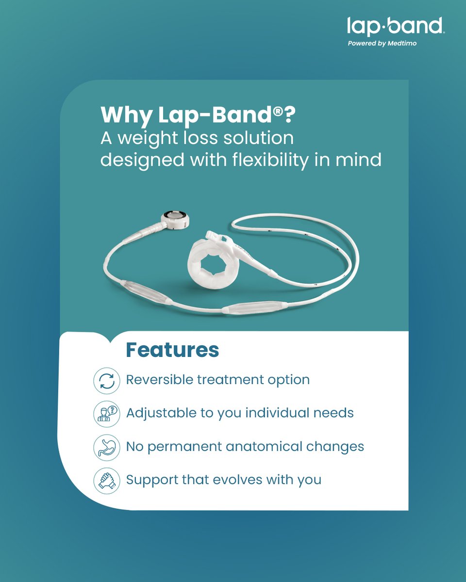 LAPBAND's tweet photo. The future is unpredictable. That's why some patients appreciate knowing Lap-Band® can be adjusted throughout treatment and removed if necessary. Flexibility matters. Contact us now: https://t.co/2o2VOS0ooK

#LapBand #WeightLossJourney #WeightLossSupport #WeightLoss https://t.co/Ab3BQ43EEk