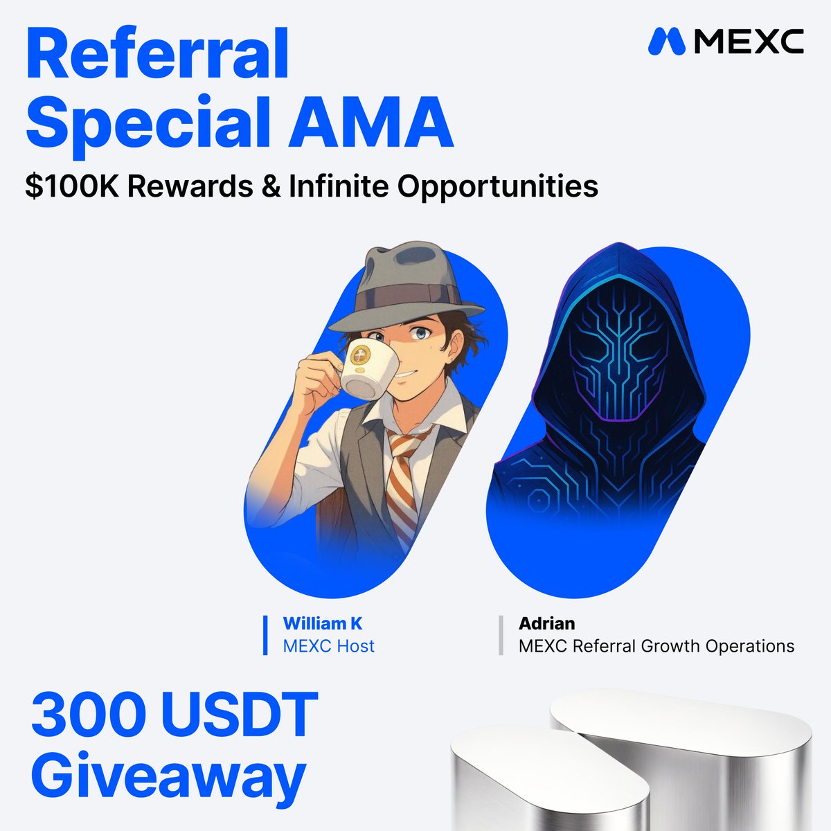 MEXC's tweet photo. Referral rewards, passive income, and 300 $USDT up for grabs.

👉 Drop your questions for our upcoming Telegram AMA: https://t.co/gEElI7MnPi

📅 Jun 18, 12:00 UTC https://t.co/VOvwjfbH4D