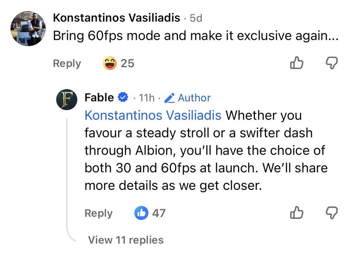XBOXF10's tweet photo. 🟩|🚨 رسميًّا: لعبة [ Fable ] ستقدّم خيارين تقنيّة:

🔸 الأول 30FPS
🔸 الثاني 60FPS https://t.co/utW9psrOPB