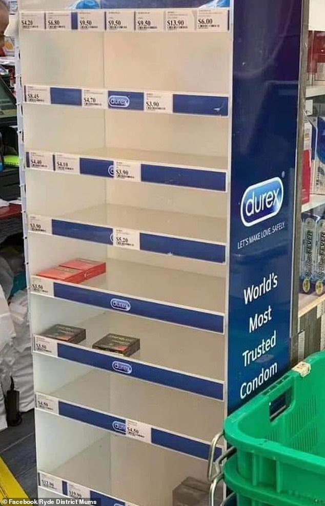 SigaBopha__'s tweet photo. You really scared a lot of people. Even the condom shelves are empty😭 https://t.co/LNKZO94Hsh