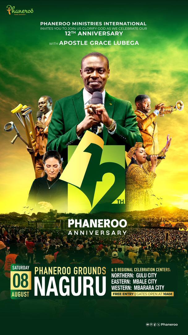 DTutse's tweet photo. 12 years of God's undeniable faithfulness. Promises fulfilled. Destinies aligned. Lives elevated. The testimony continues!

Join us at the Phaneroo Grounds, NAGURU and regional celebration centers on the 8th of August 2026 as we celebrate the 12th anniversary of Phaneroo https://t.co/LVSxUR5UAZ