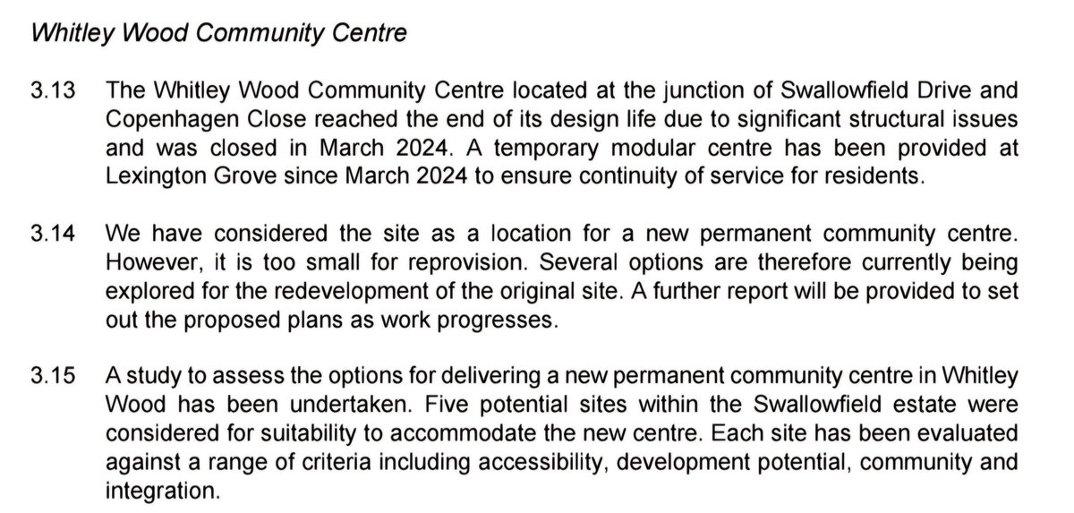 LengMicky's tweet photo. Policy Committee...
New Whitley Wood Community Centre confirmed 👍
421 new Council homes up to December 2025, including new homes at Wensley Road &amp; our acquisitions programme. Our LANB programme will deliver a further 362 Council homes by 2029 (this does not include acquisitions) https://t.co/sjbUveocvR