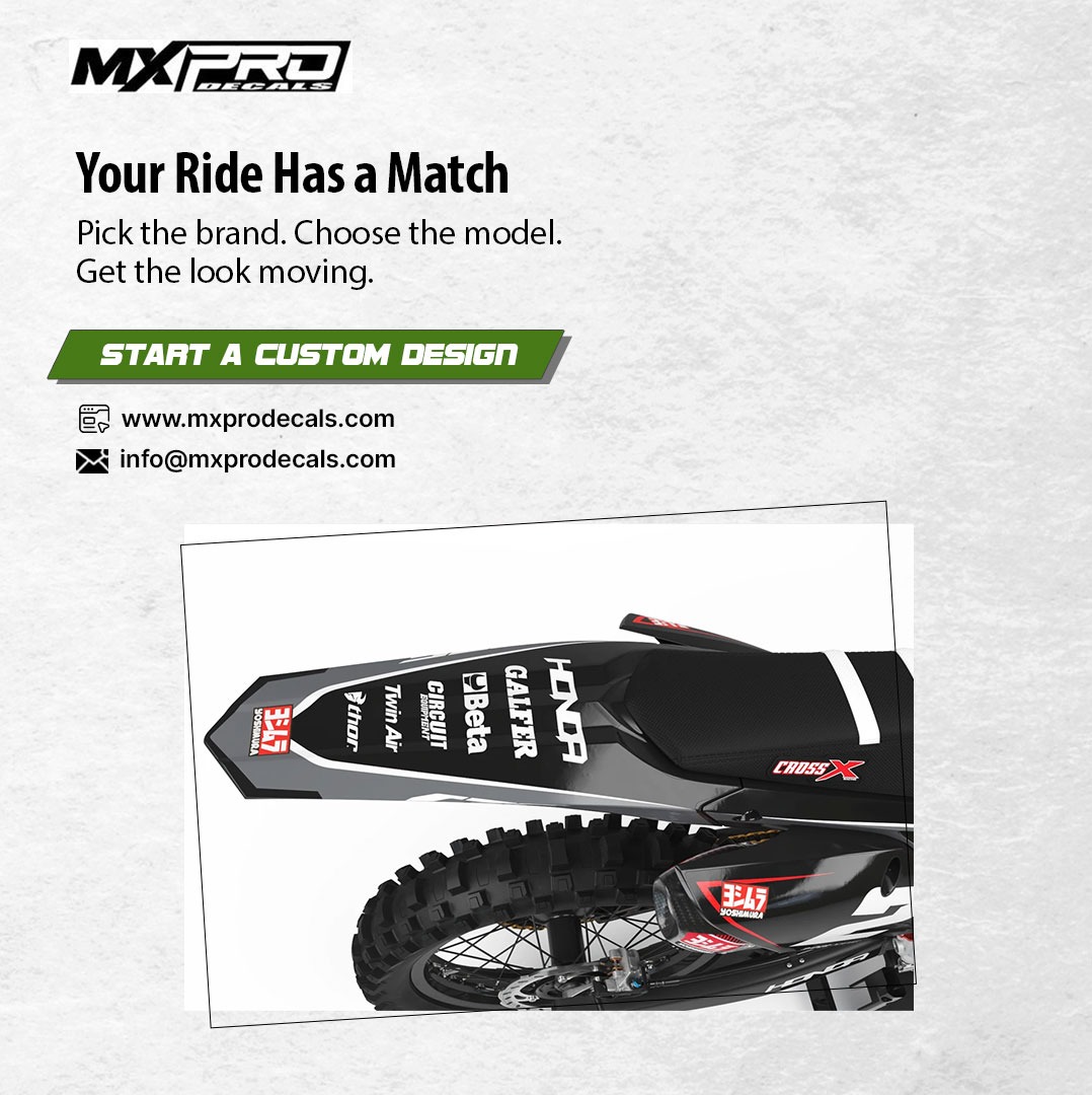 MXPRODECAL's tweet photo. Your ride has a match. 🔥
Explore custom dirt bike & ATV graphics for top brands like Honda, Husqvarna, Kawasaki, GasGas, KTM, and Suzuki.
Pick your brand. Choose your model.
https://t.co/YKZl5WE175
#Mxprodecals #DirtBikeGraphics #CustomDecals #MotocrossGraphics https://t.co/zW7SiLrDIk
