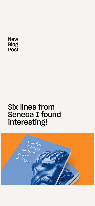 itsvalli's tweet photo. NEW BLOG POST.

Six lines from Seneca I found interesting!

https://t.co/iYmVEohW6G https://t.co/0yp00POJ2C