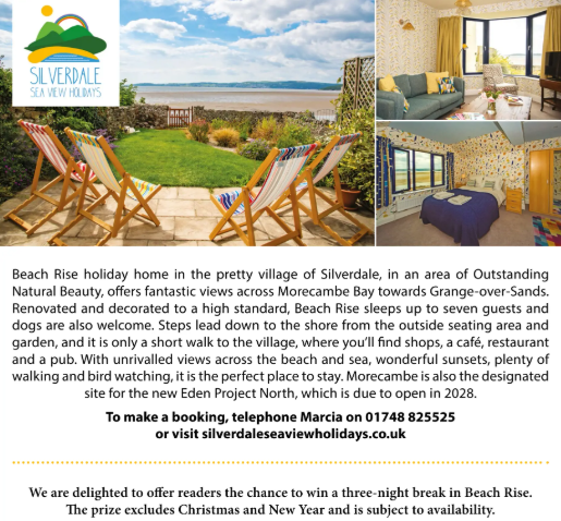 The_Dalesman's tweet photo. Don't miss the opportunity to win a three-night stay at Beach Rise, courtesy of Silverdale Sea View Holidays

Order your July issue now via the link in our bio

#competition #competitiontime #competitionsuk https://t.co/PTM1S7OcT1
