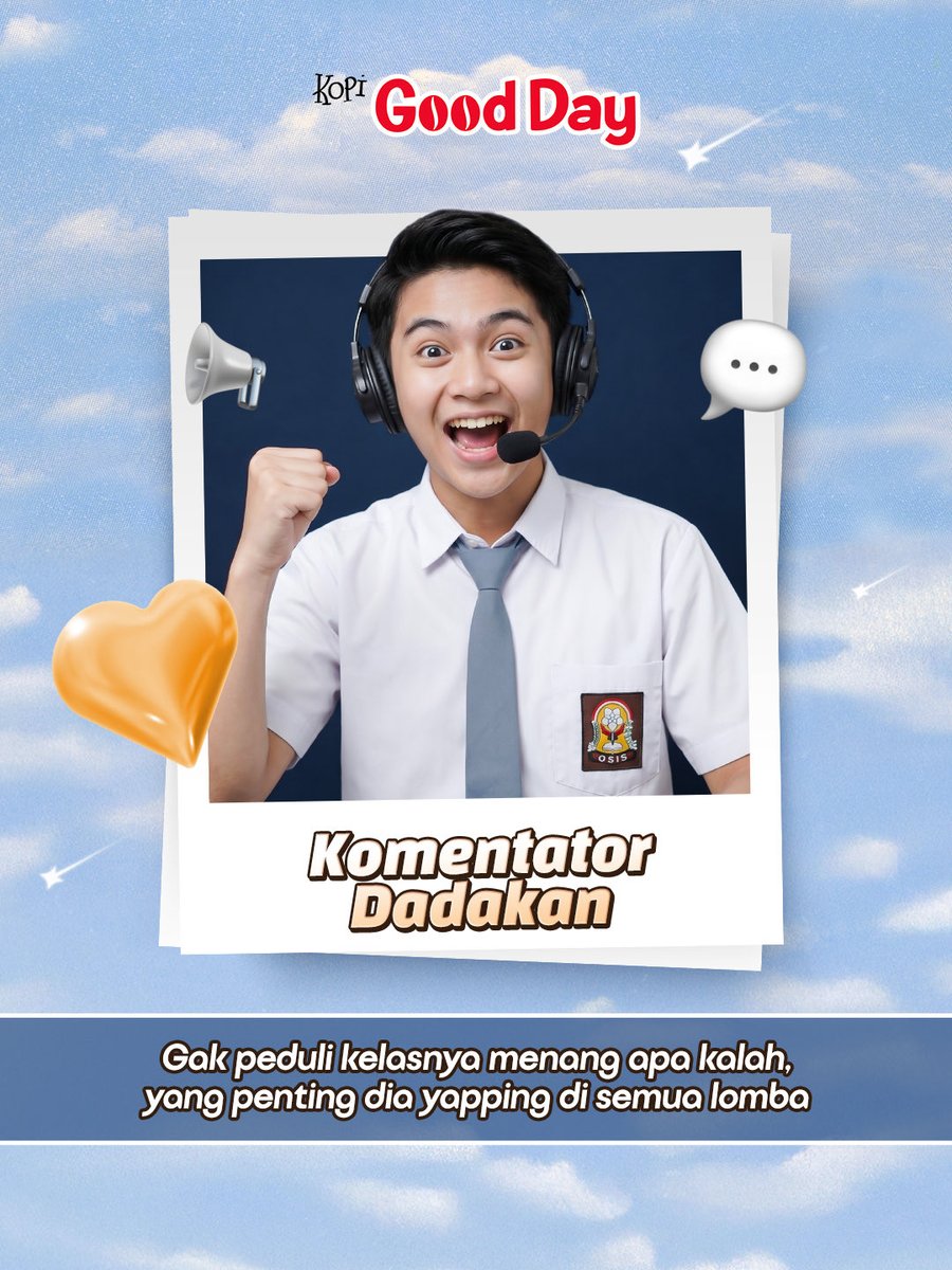 GoodDayID's tweet photo. Kalo lagi classmeeting semua punya peran, walau kebanyakan cuma jadi tim hore doang🥲

#KopiGoodDay #GoodDayFreeze https://t.co/KHMl8jxqgt