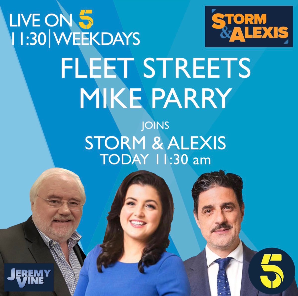 mikeparry8's tweet photo. OK FOLKS .. Delighted to be joining the @StormHuntley and @alexisconran .. Who's trying to blacken the name of the greatest ever Briton - Winston Churchill - I'm not having it 🧐👎 .. with @AnjuSolankiMEA .. Join us at 11.30am @JeremyVineOn5 @channel5_tv .. 👍 🖥 🎤 .. https://t.co/tyCni3prWN