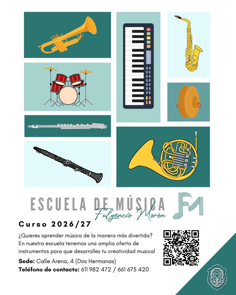 BMSantaAna's tweet photo. 😜 ¡Que no te pille el toro! 

Ya están abiertas las preinscripciones para el curso 2026/27 de la Escuela de Música Fulgencio Morón.

🎼 Si quieres aprender música de una forma divertida, cercana y rodeado de buenos profes, este es el momento. Tenemos una amplia oferta de instrumentos para que encuentres el tuyo y empieces a desarrollar tu creatividad musical.

📝 Haz tu preinscripción aquí: https://t.co/ghmFHgDSpu

¡Te esperamos en la Escuela!