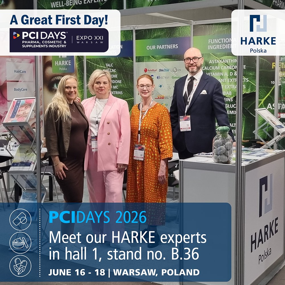 harkegroup's tweet photo. HARKE Group | HARKE Pharma | HARKE PersonalCare | HARKE Nutra

The #PCIDAYS 2026 are in full swing. Meet our HARKE experts for Pharma, PersonalCare and Dietary Supplements in Hall 1, Stand B.36. 

Let's talk about #excipients and #ingredients for your next formulations. https://t.co/Z3kYGIDmfJ