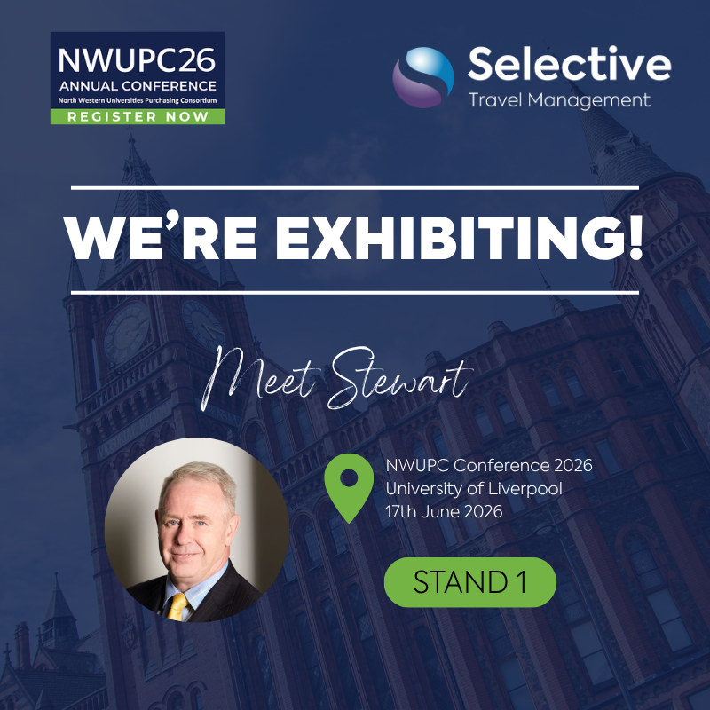 selectivetm's tweet photo. The countdown to @NWUPCltd Conference 2026 is on 🌎

Pop by stand 1 to meet our Account Manager, Stewart, and discover how we support smarter, more efficient travel management for the higher education sector 🎓

We look forward to seeing you there 👋

#NWUPC2026 https://t.co/06Sp1u1sX7