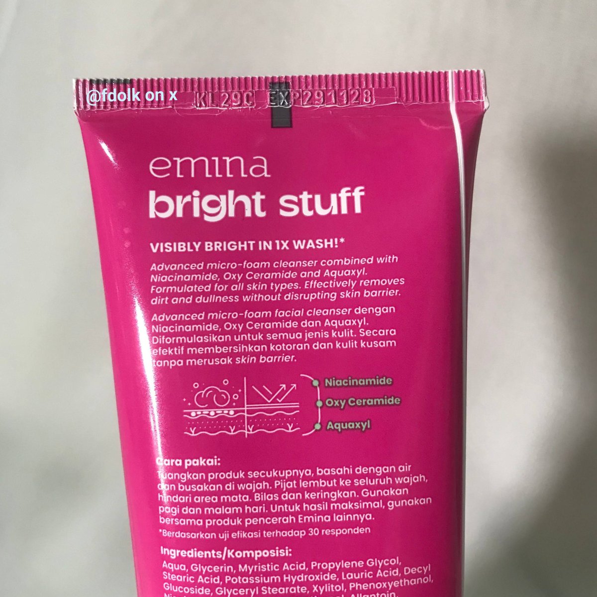fdolk's tweet photo. WTS 

Emina bright stuff facial cleanser 100ml

20k

✅new sealed
✅ori official store
✅avail oren, bisa cod

pengiriman dari tangerang

dm buat bukti pembeliannya 💖 https://t.co/r2fr6BEneL