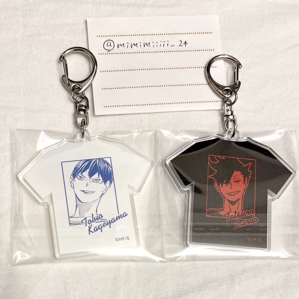 mimimiiiii_24's tweet photo. 交換 譲渡 ハイキュー Tシャツキーホルダー コレクション 第2弾 tシャツ

【譲】 影山 黒尾

【求】 侑  ＞ 及川 岩泉 セット ＞ 定価お譲り

都内手渡し希望です。
どうぞよろしくお願いいたします。 https://t.co/BLcjemCFwQ