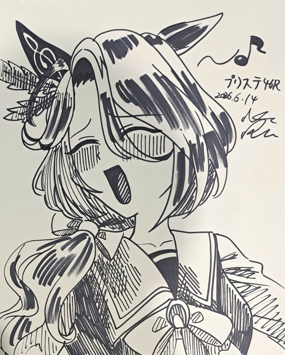naruse_ritsu's tweet photo. プリステ46Rお疲れ様でした！今回もスケブのご依頼をいただきました！ありがとうございます！ https://t.co/F17xyYv65Z