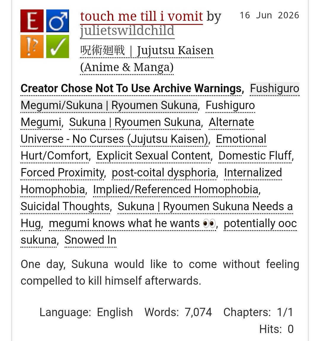 jujuswildchild's tweet photo. #sukufushi touch me till i vomit

🖤 oneshot, 7k
🖤 post-coital dysphoria, suicidal ideation, past homophobia, Sukuna Suffers

🔗https://t.co/MQRGIMGgiD https://t.co/lVWeI1r1E4